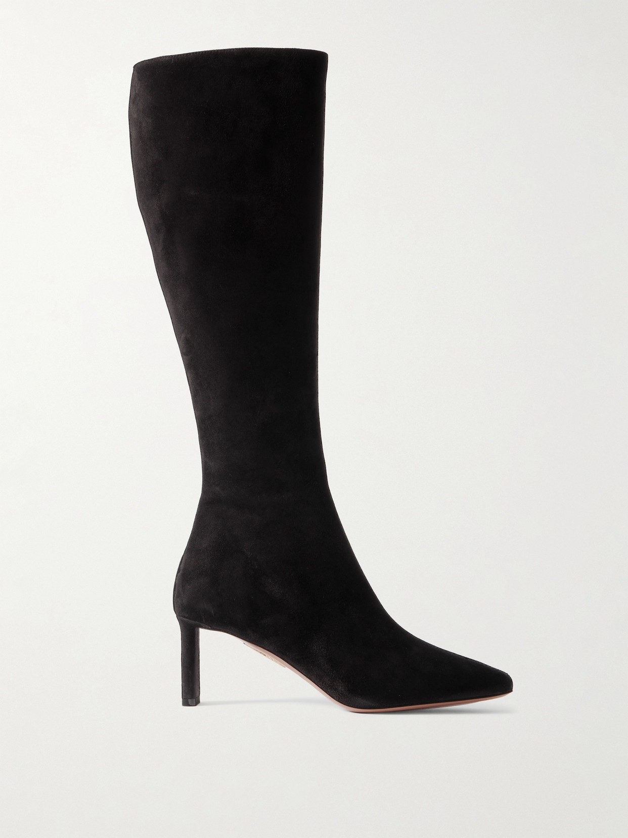 Aquazzura Zenn 65 Suede Knee Boots In Black