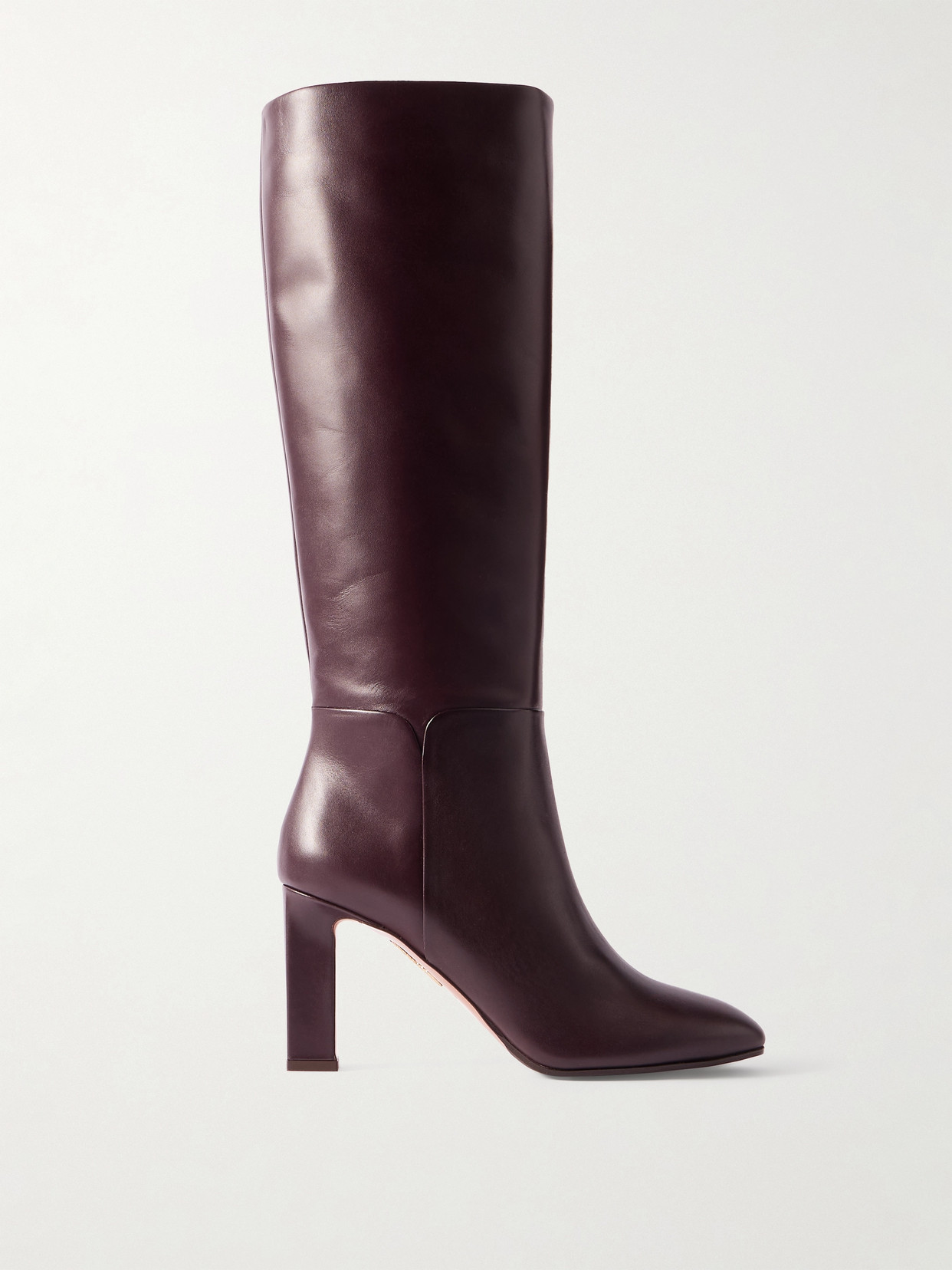 Aquazzura - Sellier 85 Leather Knee Boots - Burgundy