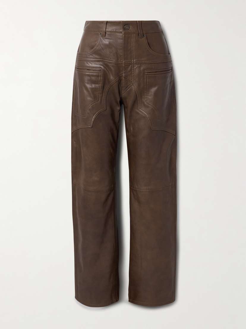Isabel Marant Breydi Leather Wide-leg Pants