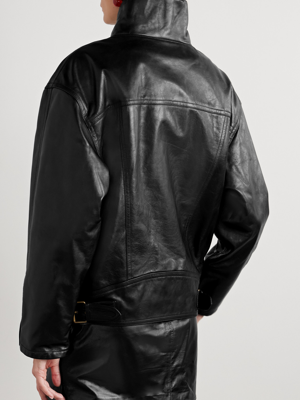 Isabel Marant Long-sleeved Leather Jacket In Black