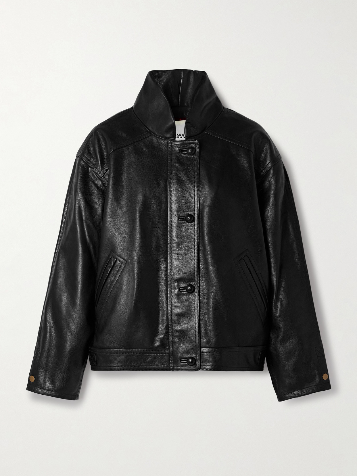 Isabel Marant Long-sleeved Leather Jacket In Black