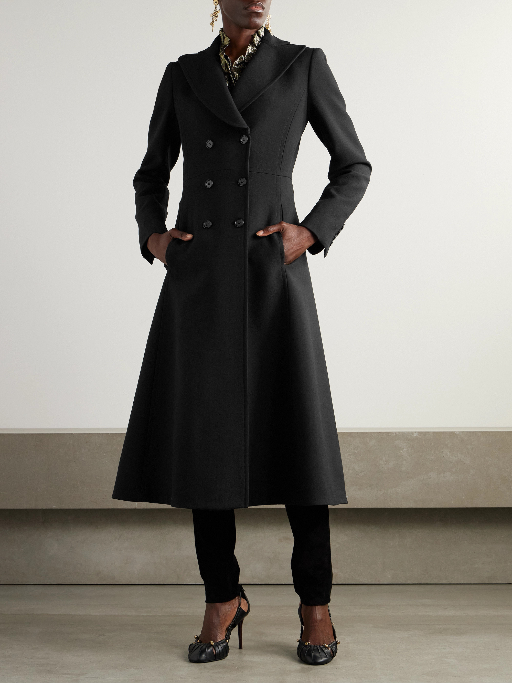 コート CHLOE Double-breasted wool-crepe coat Chloé - Double-breasted wool-crepe coat | Plush