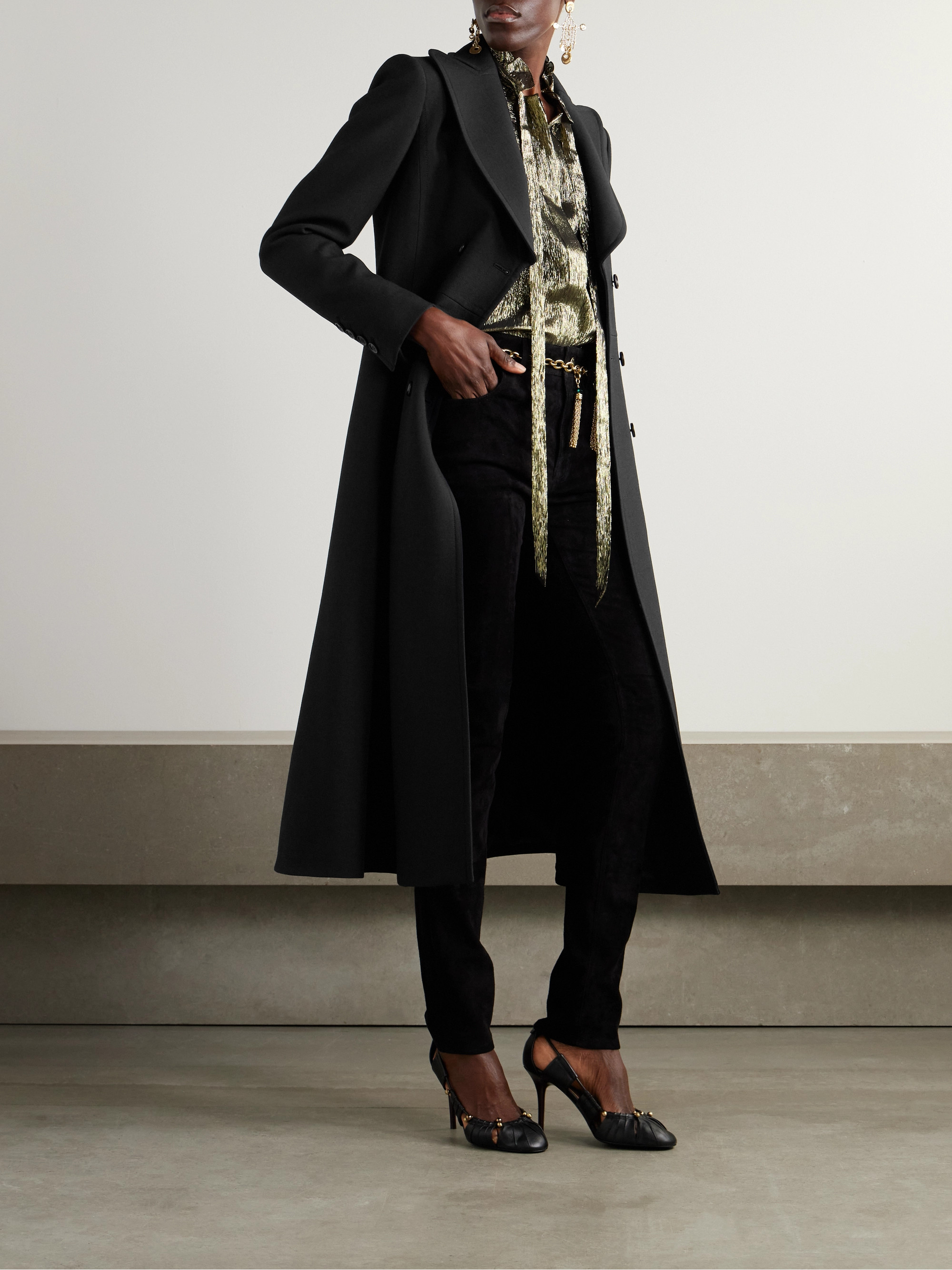 コート CHLOE Double-breasted wool-crepe coat Chloé - Double-breasted wool-crepe coat | Plush