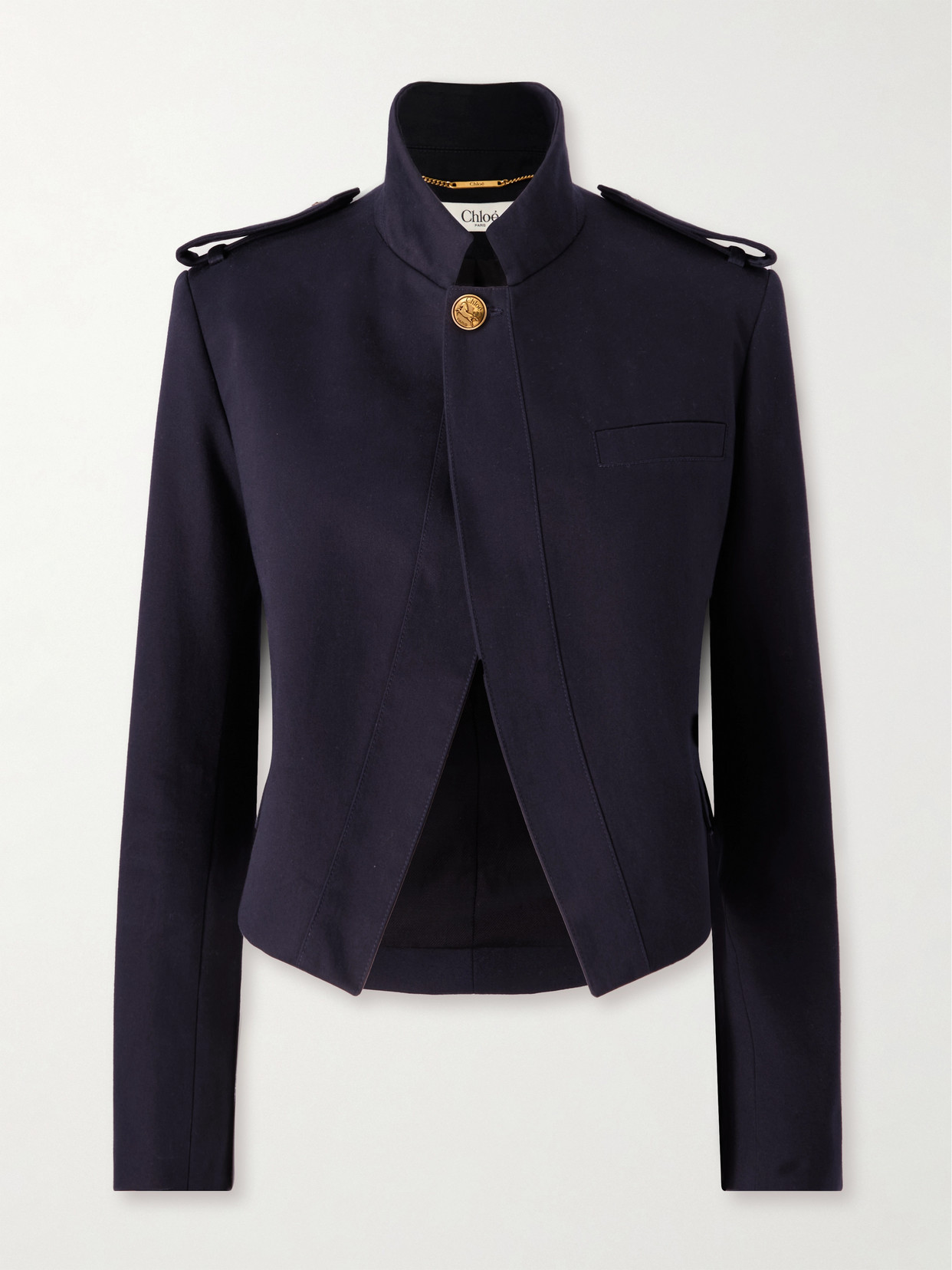 Chloé Cotton-twill Jacket In Blue