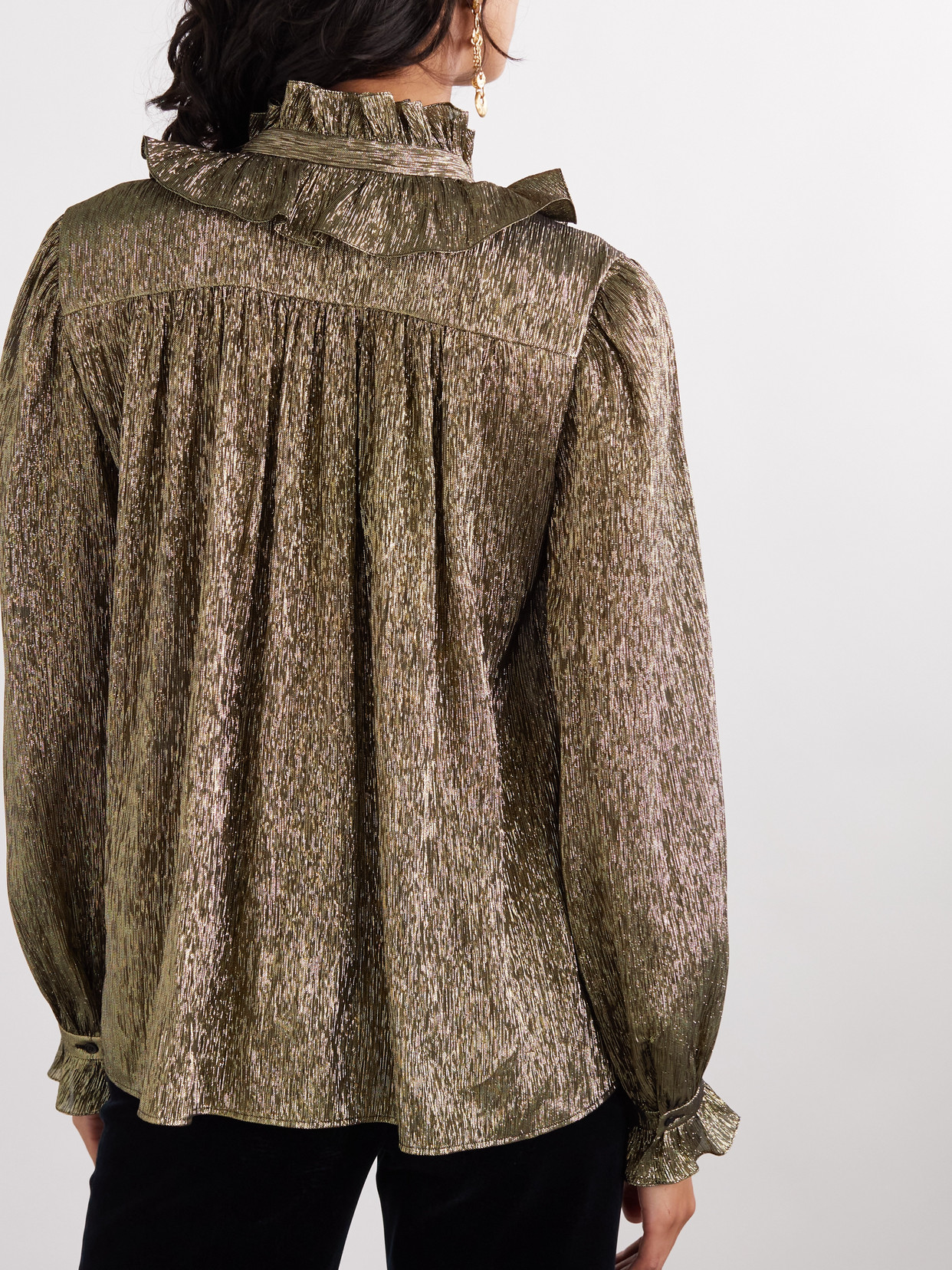 Chloé - Pussy-Bow Metallic Chiffon Blouse