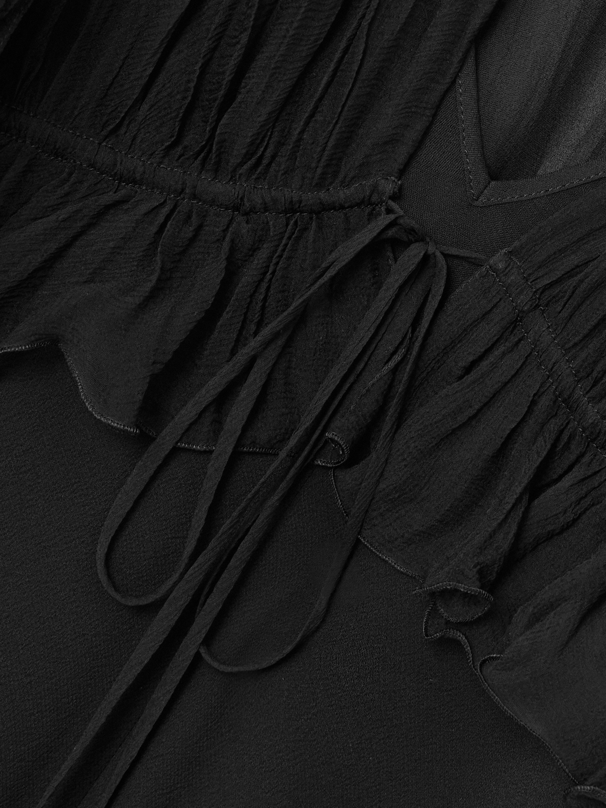 Chloé Ruffled silk-crepon and crepe maxi dress