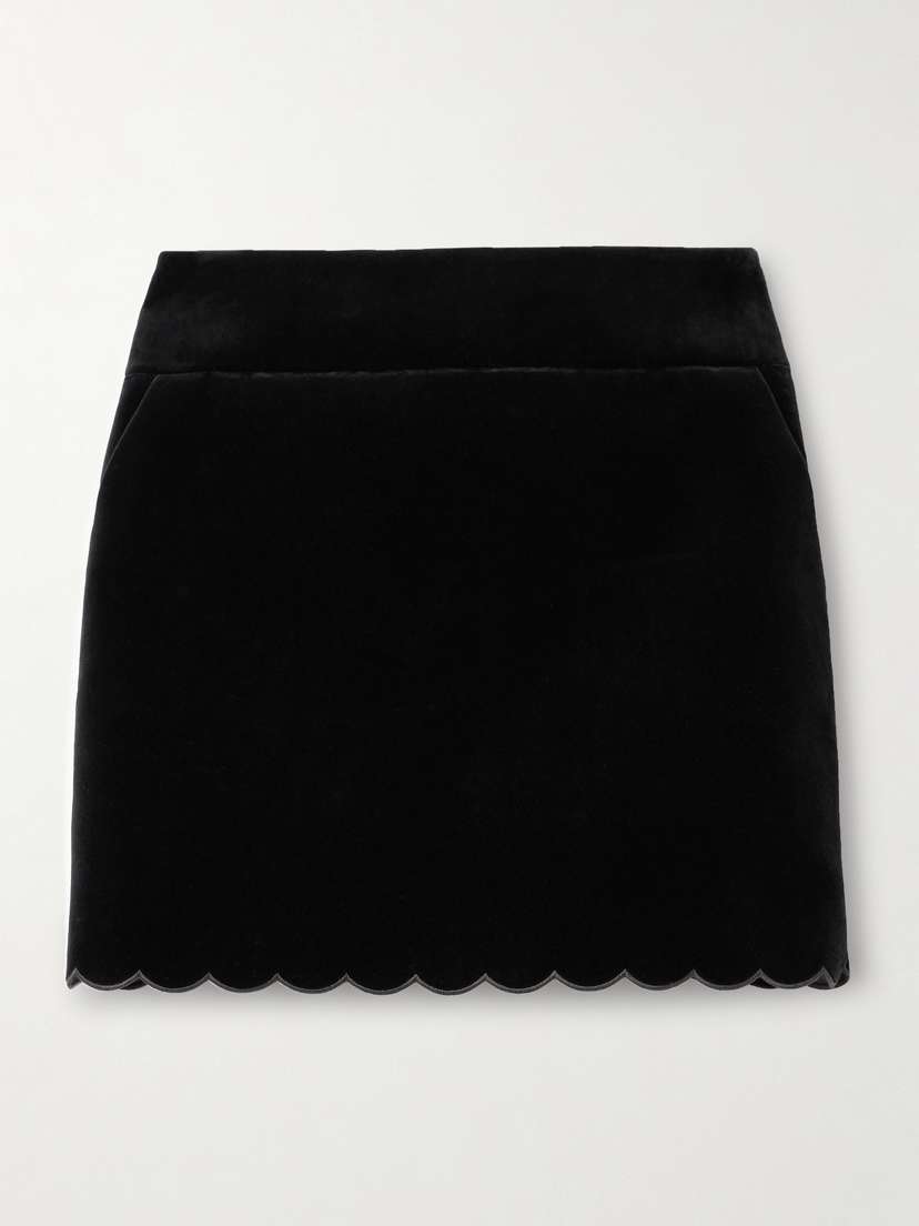 Chloé Scalloped Velvet Mini Skirt