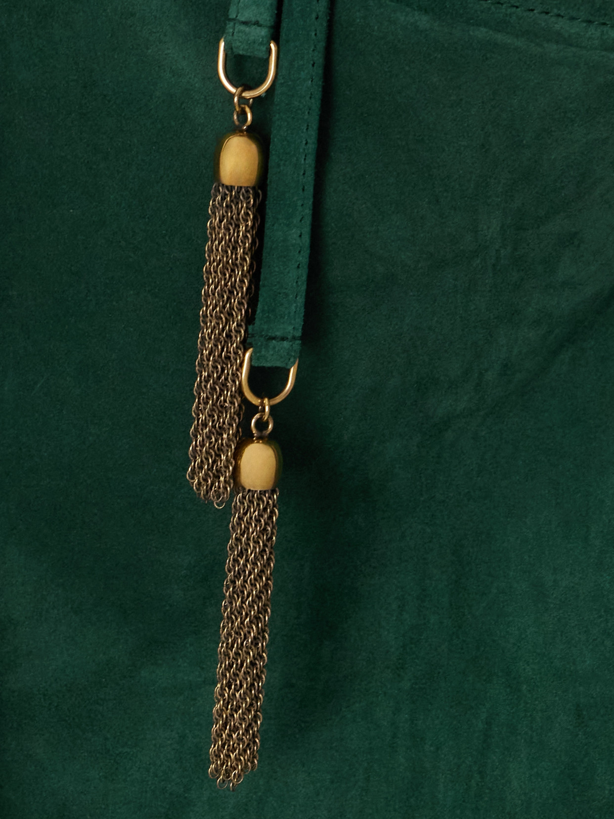 Chloé Belted Embellished Suede Mini Skirt In Green