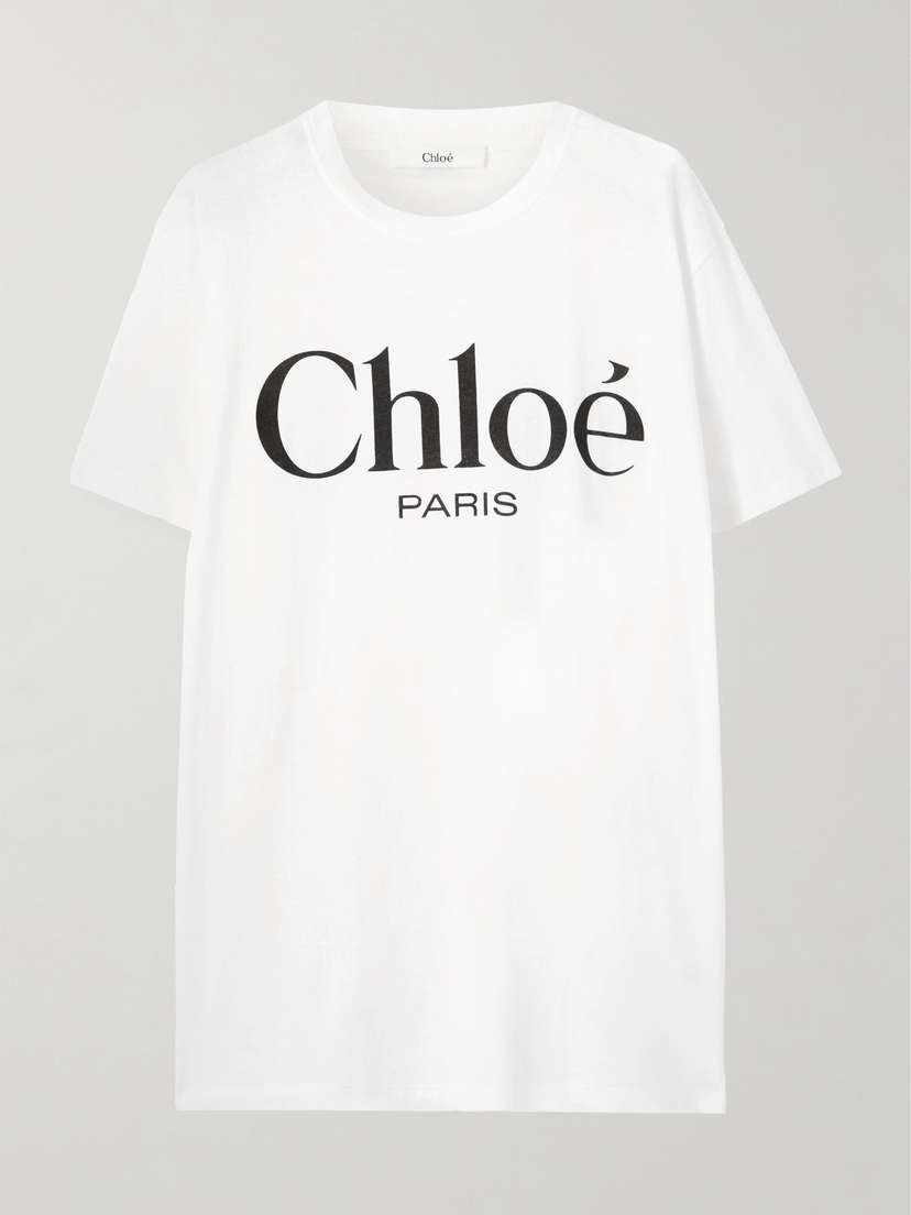 Chloé Printed Cotton-jersey T-shirt