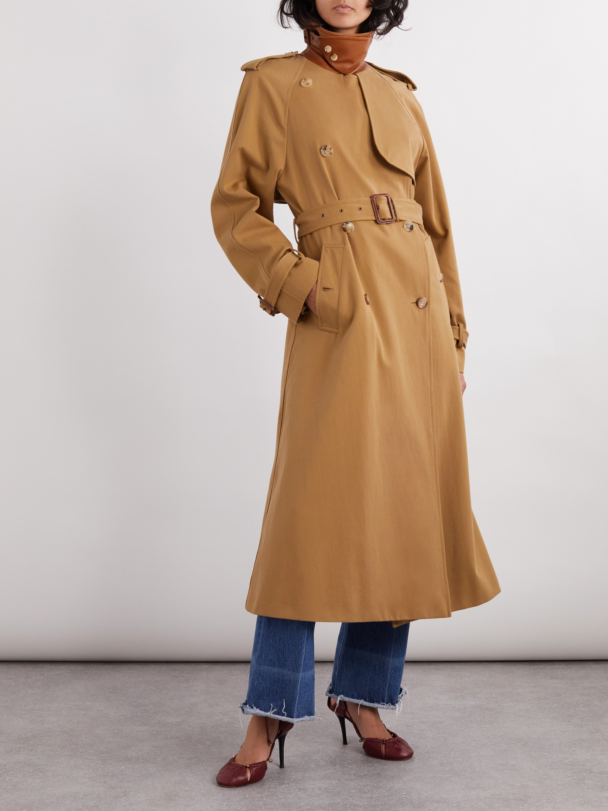 Chloé Double-breasted belted cotton-gabardine trench coat