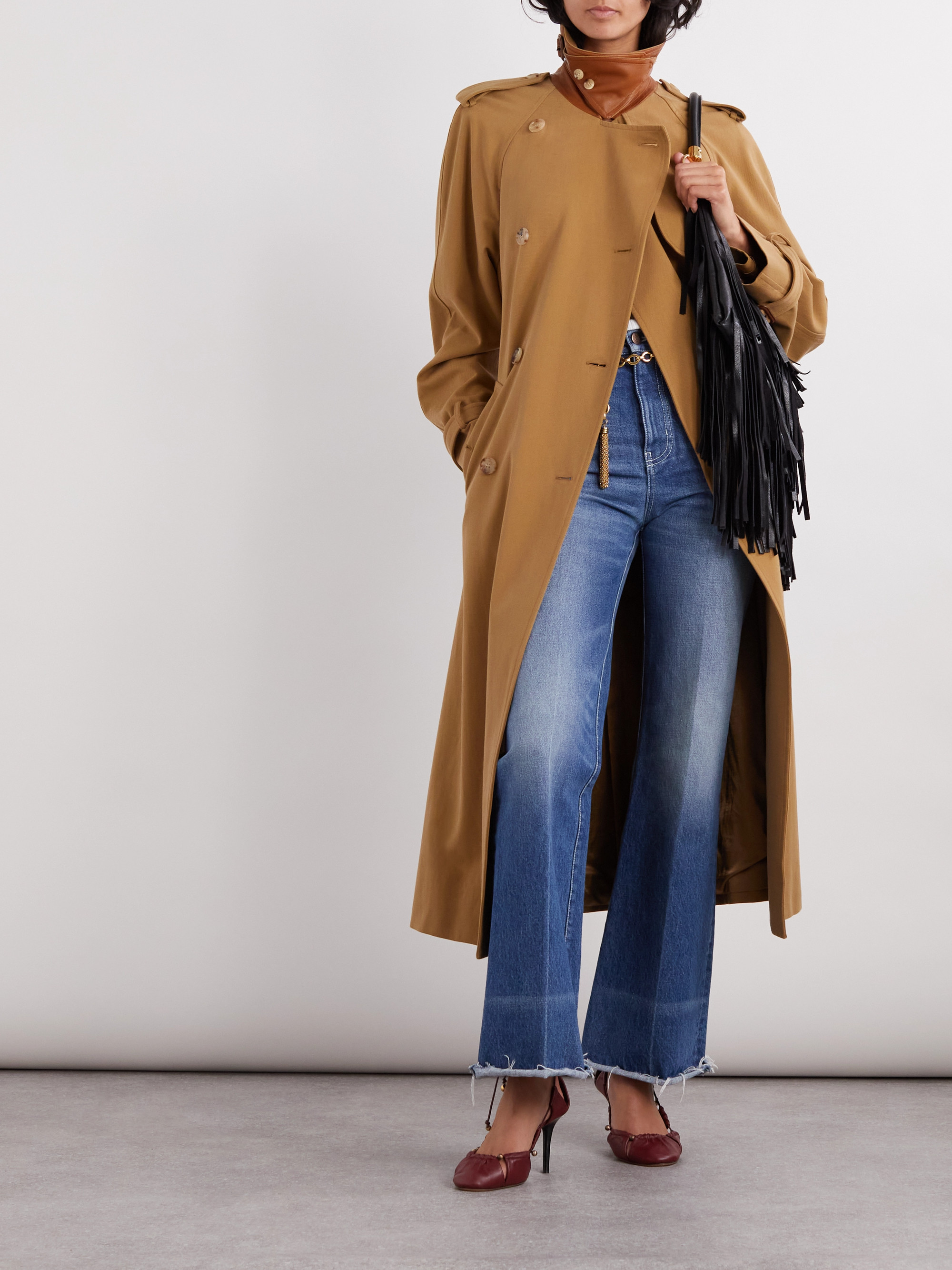 Chloé Double-breasted belted cotton-gabardine trench coat thumbnail