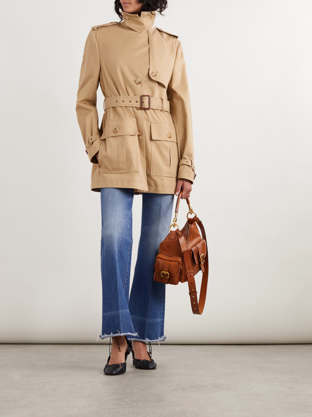 CHLOÉ BELTED COTTON-GABARDINE TRENCH COAT