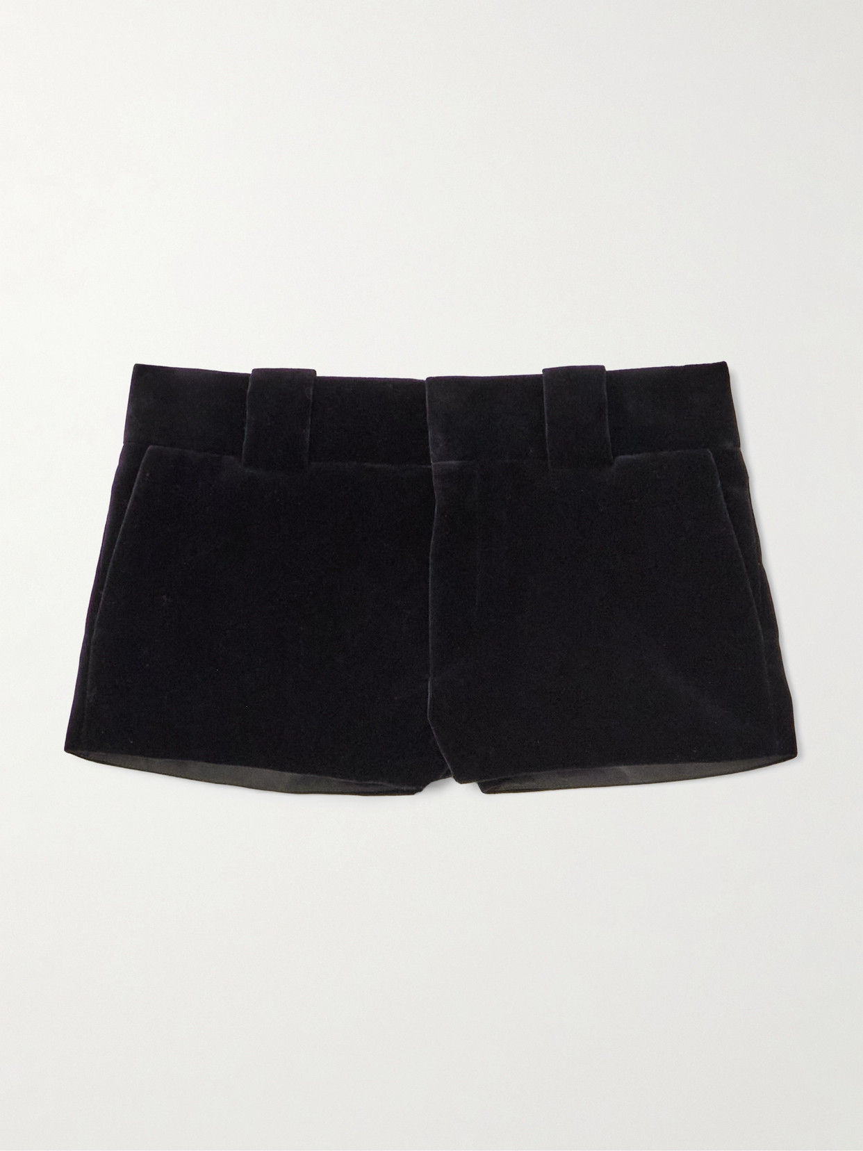 Chloé Tailored Velvet Mini Shorts Trousers Black In Black