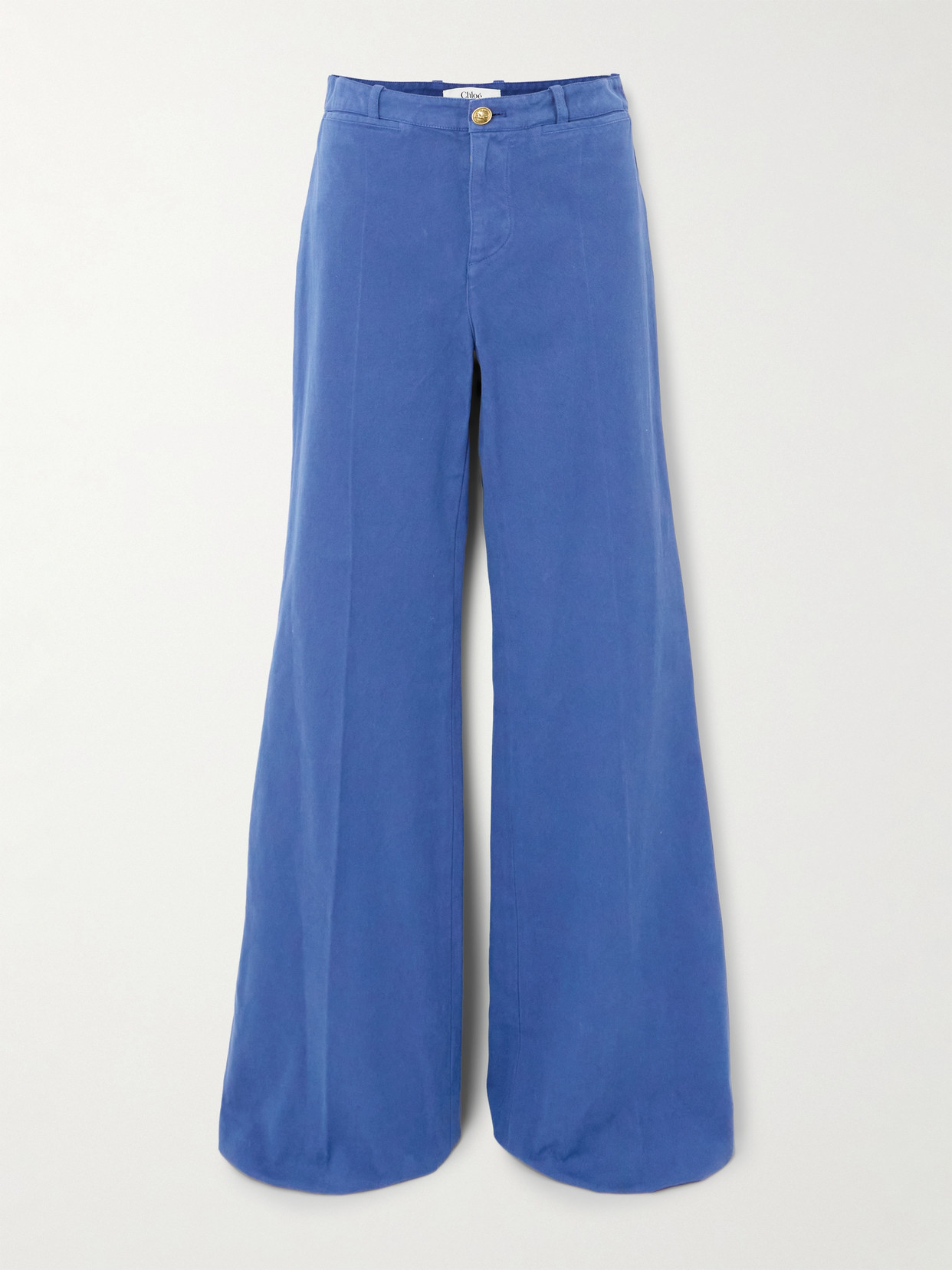 Chloé Cotton-canvas Flared Pants In Blue