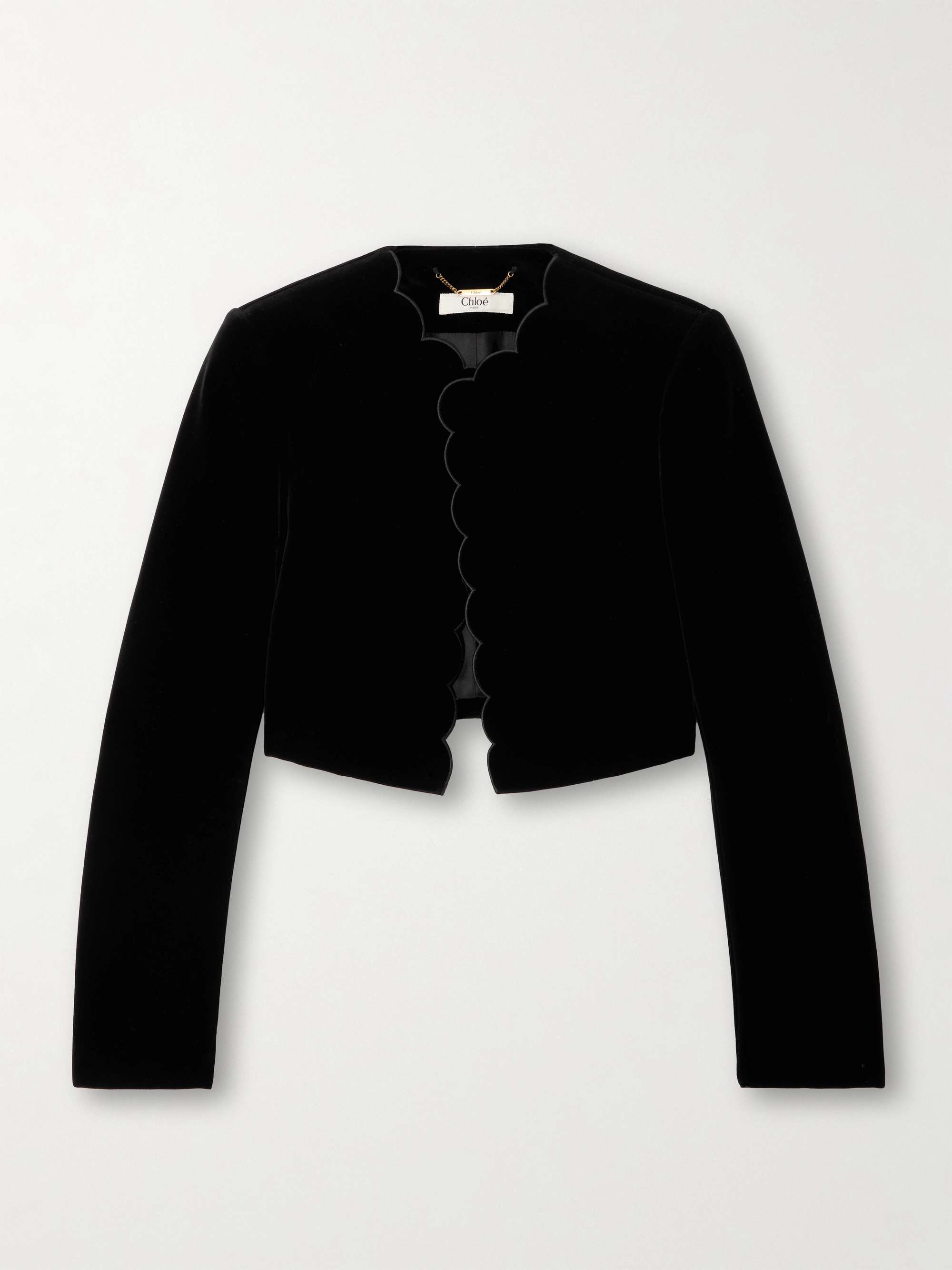 Cropped velour jacket deals