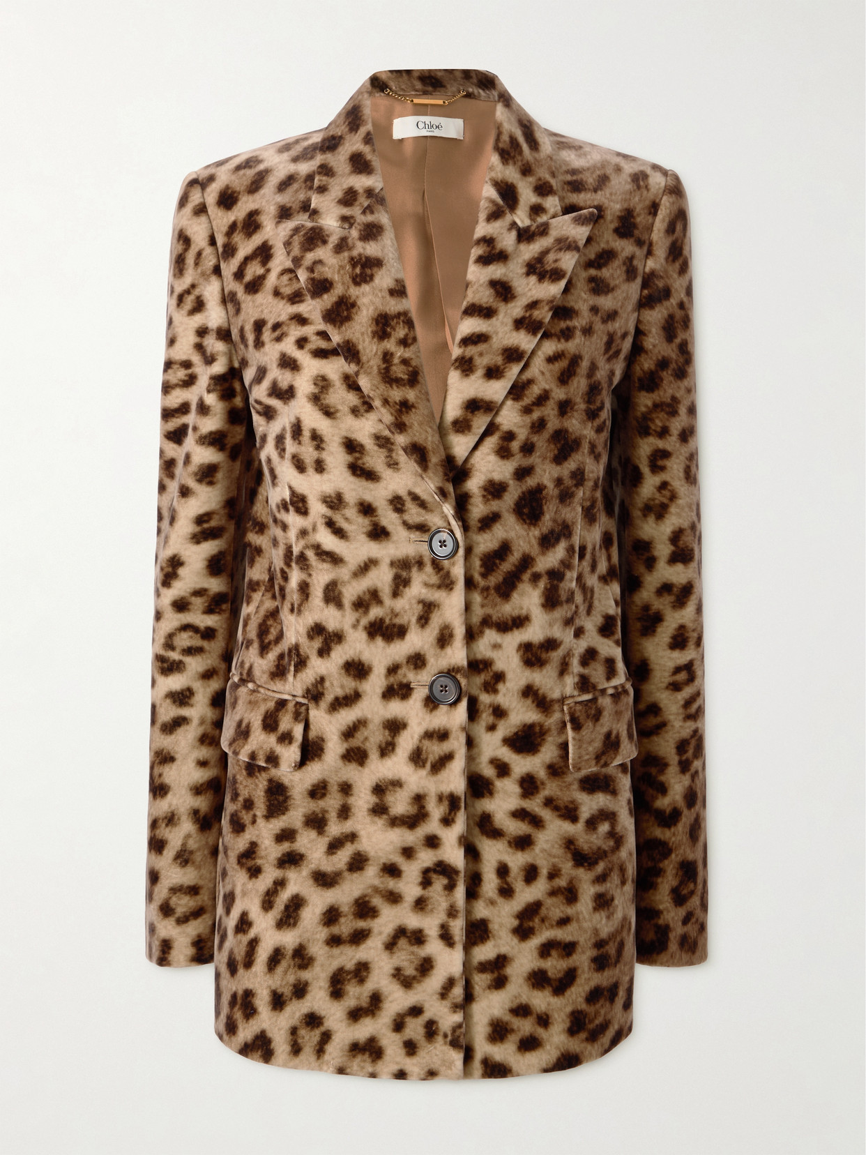 Chloé Leopard-print Cotton-velvet Blazer In Animal Print