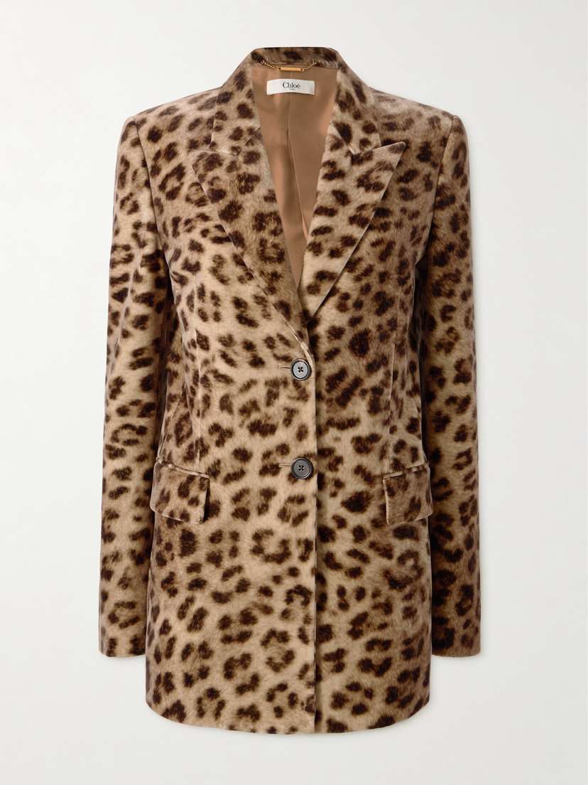 Chloé Leopard-print Cotton-velvet Blazer