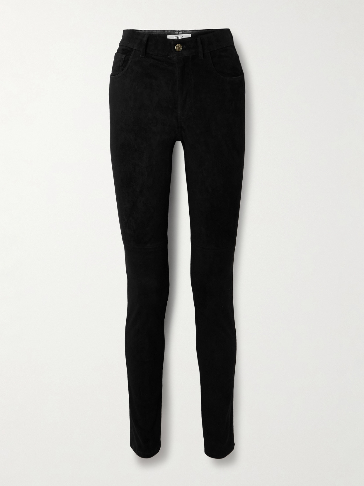 Chloé Suede Skinny Pants In Black