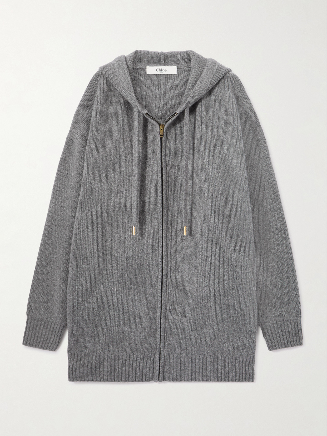 Chloé Oversized Wool And Cashmere-blend Cardigan In Grey