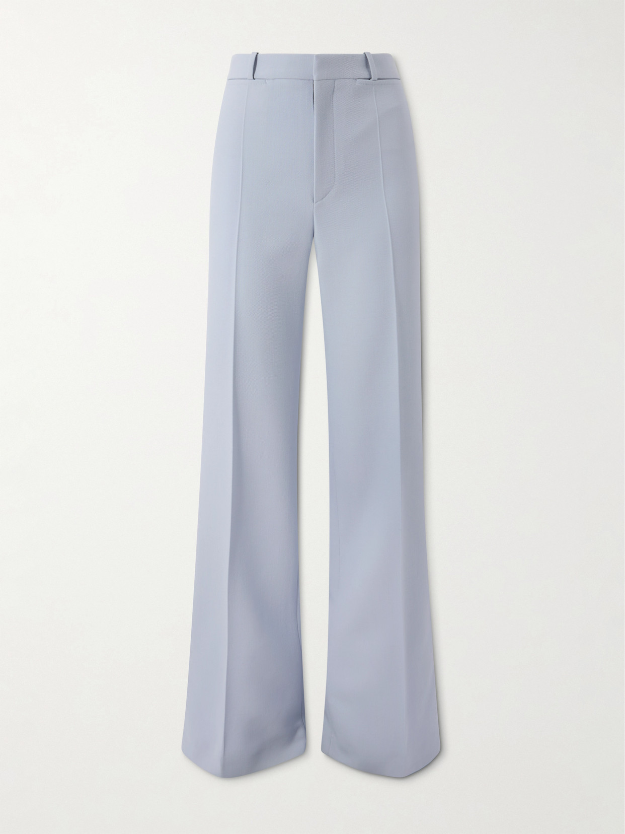 Chloé Wool Grain De Poudre Flared Pants In Blue
