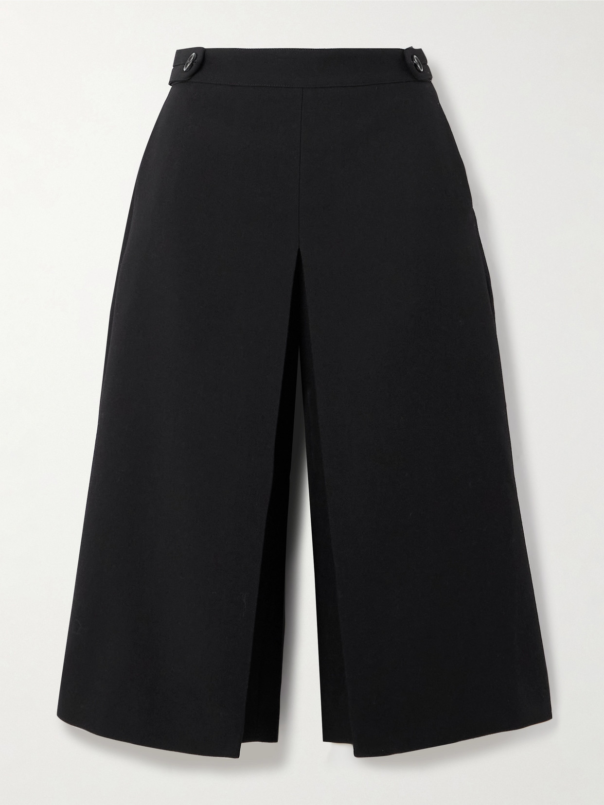 Chloé Layered Wool Shorts In Black