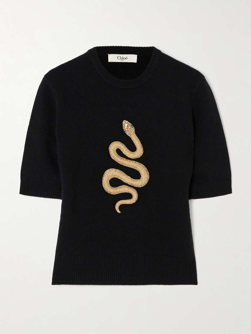 Chloé Embellished Wool And Cashmere-blend Sweater - x large