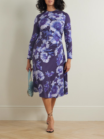 Erdem Troubridge floral-print gathered stretch-jersey midi dress
