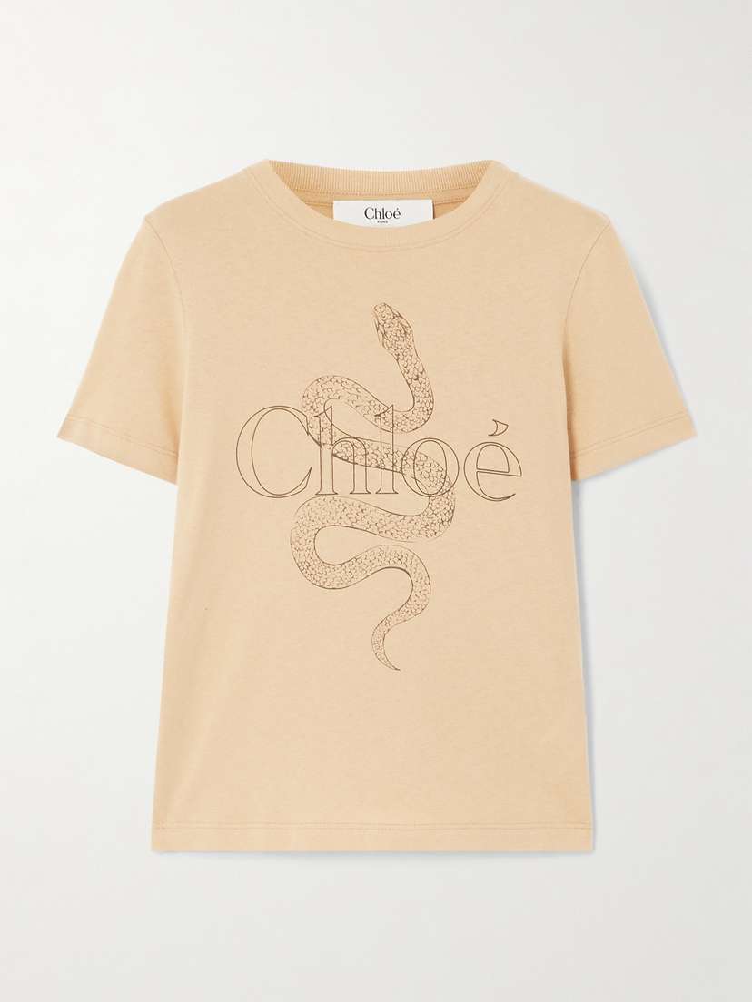 Chloé Printed Cotton-jersey T-shirt
