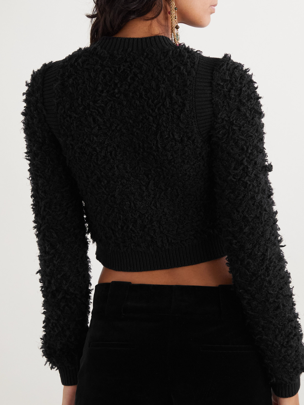 CHLOÉ WOOL AND SILK-BLEND BOUCLÉ CARDIGAN