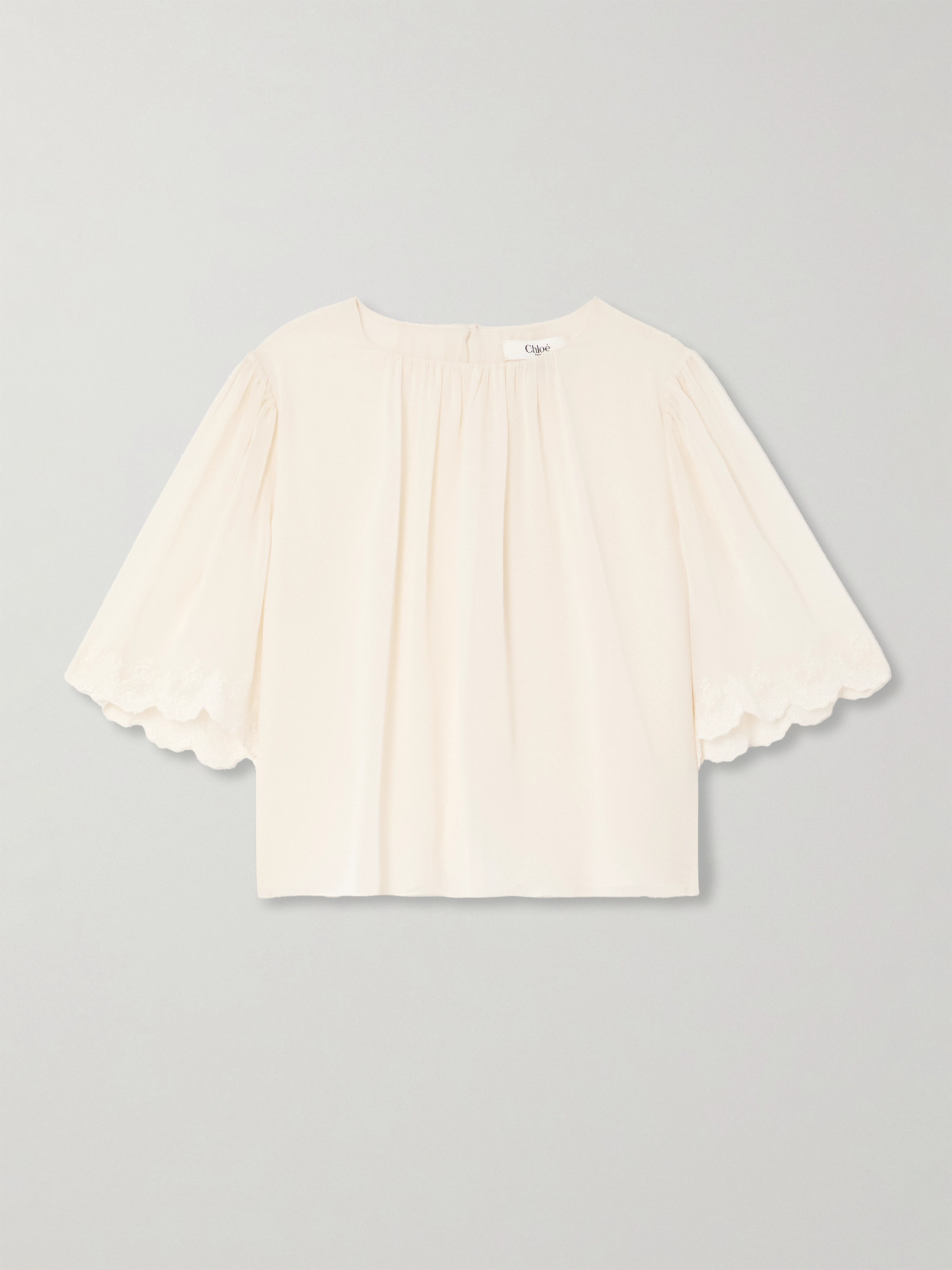 Chloé Silk-chiffon Blouse In White