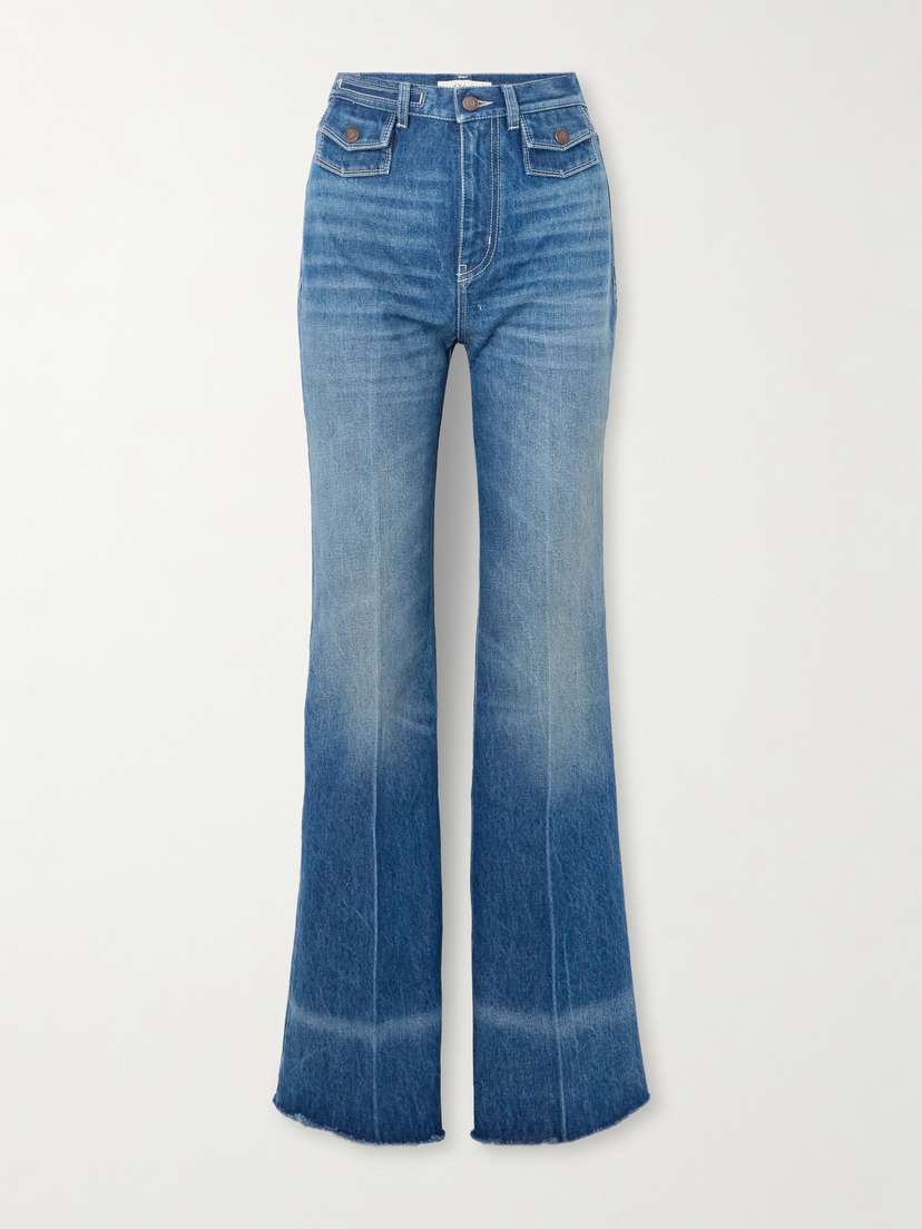 Chloé Frayed High-rise Flared Jeans