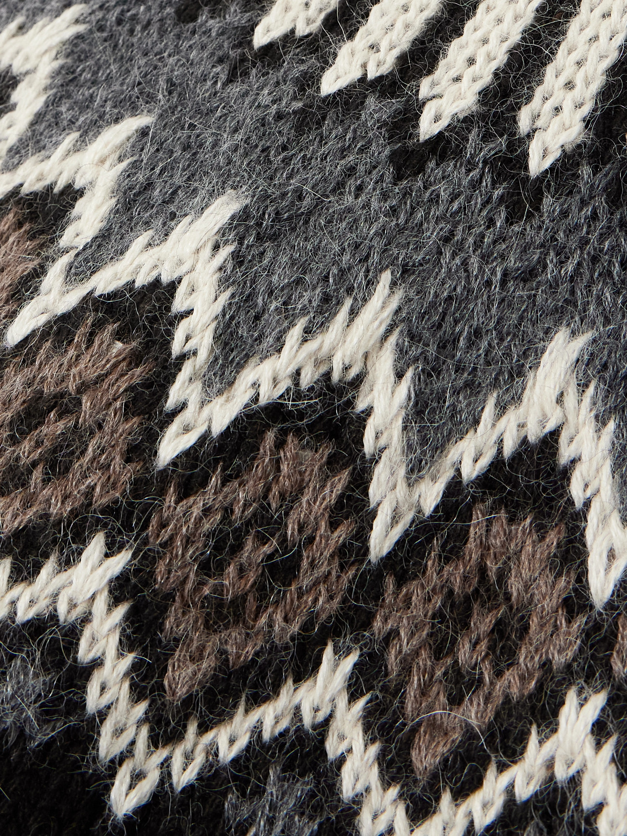 Shop Chloé Fair Isle Alpaca, Merino Wool And Cashmere-blend Sweater In Brown