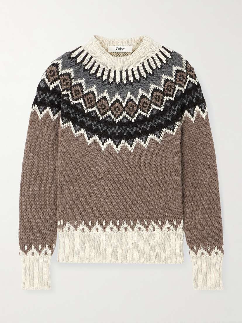 Chloé Fair Isle Alpaca, Merino Wool And Cashmere-blend Sweater
