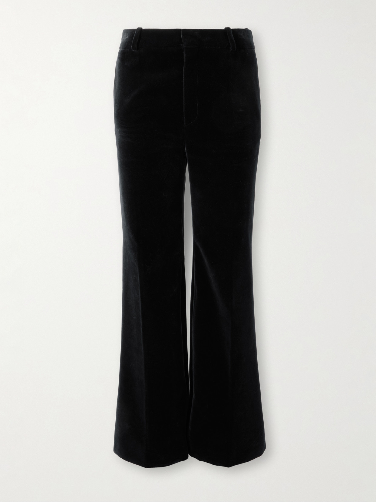 Chloé Cotton-velvet Wide-leg Trousers In Blue