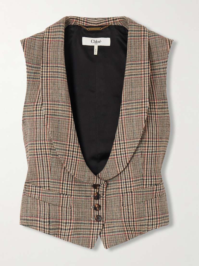 Chloé Checked Wool-blend Vest