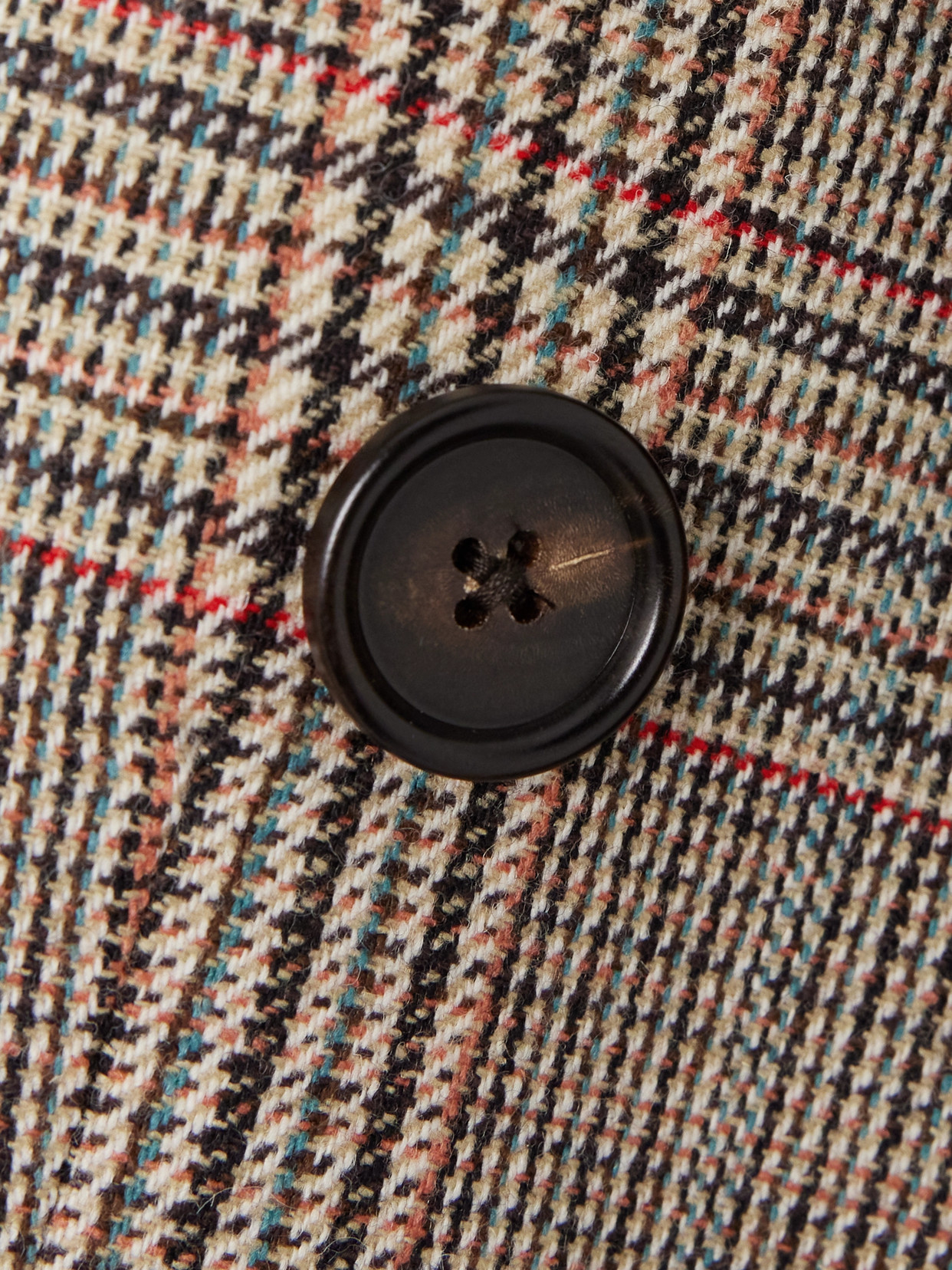 Chloé Double-breasted Checked Wool-blend Blazer In Brown