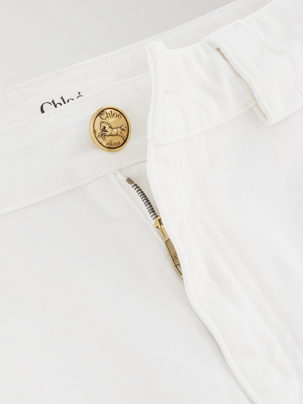 Chloé Embellished Mid-rise Straight-leg Jeans In White