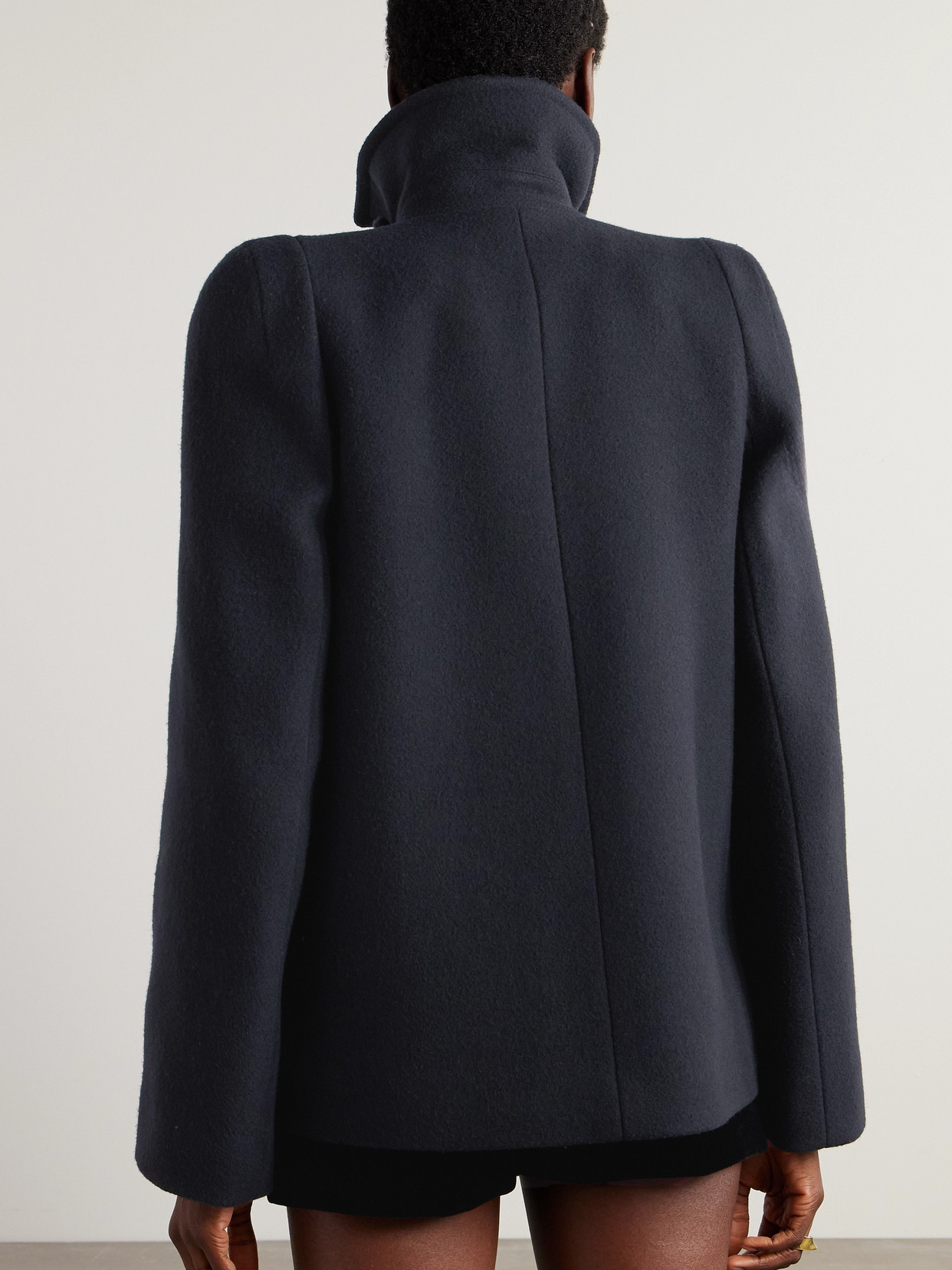Chloé Double-breasted Wool Tailored Jacket With Patch Pockets In Blue