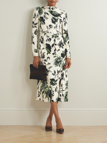 Erdem Violetta draped gathered crepe midi dress
