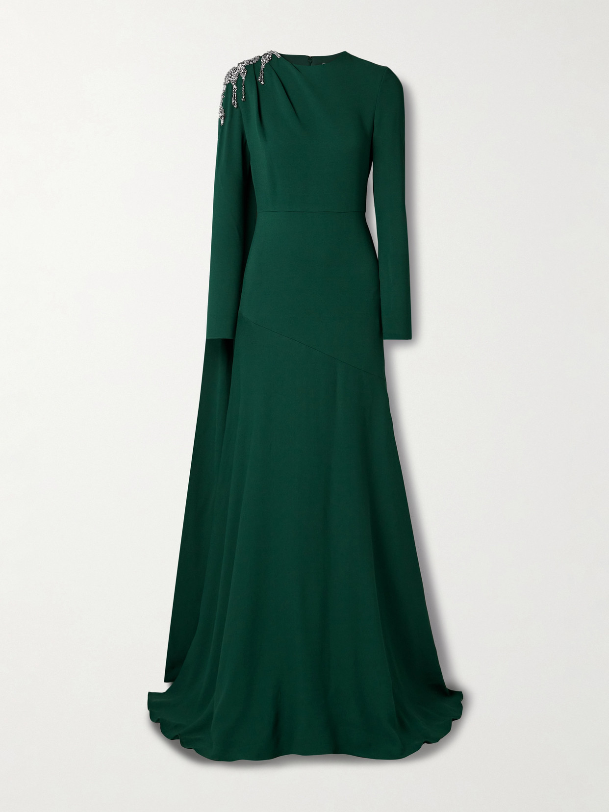Erdem - Draped Crystal-Embellished Crepe Gown - Forest Green