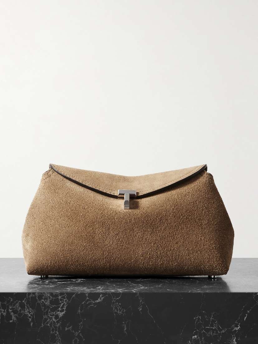 TOTEME T-lock Suede Clutch