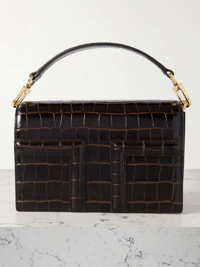 TOTEME T-flap Mini Croc-effect Leather Shoulder Bag