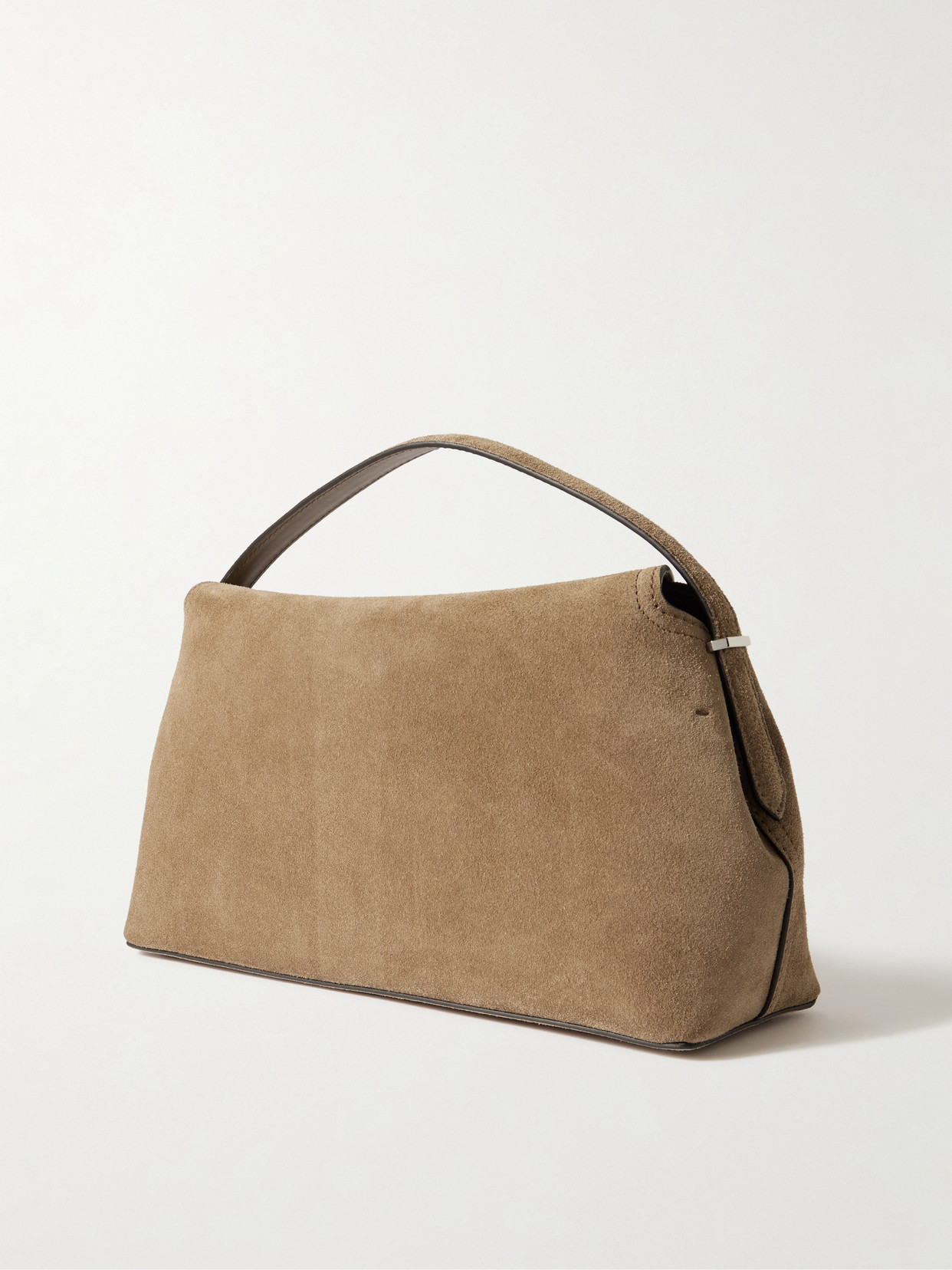 Totême T-lock Suede Shoulder Bag In Brown
