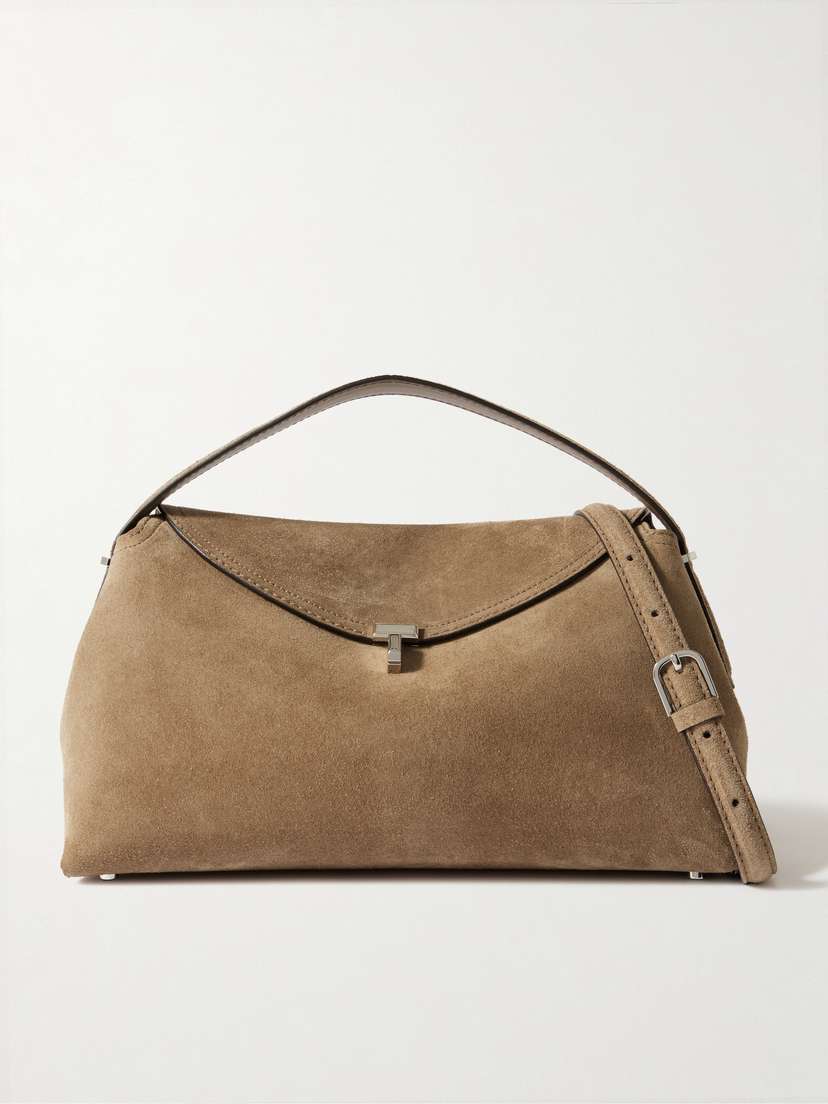 TOTEME T-lock Suede Shoulder Bag