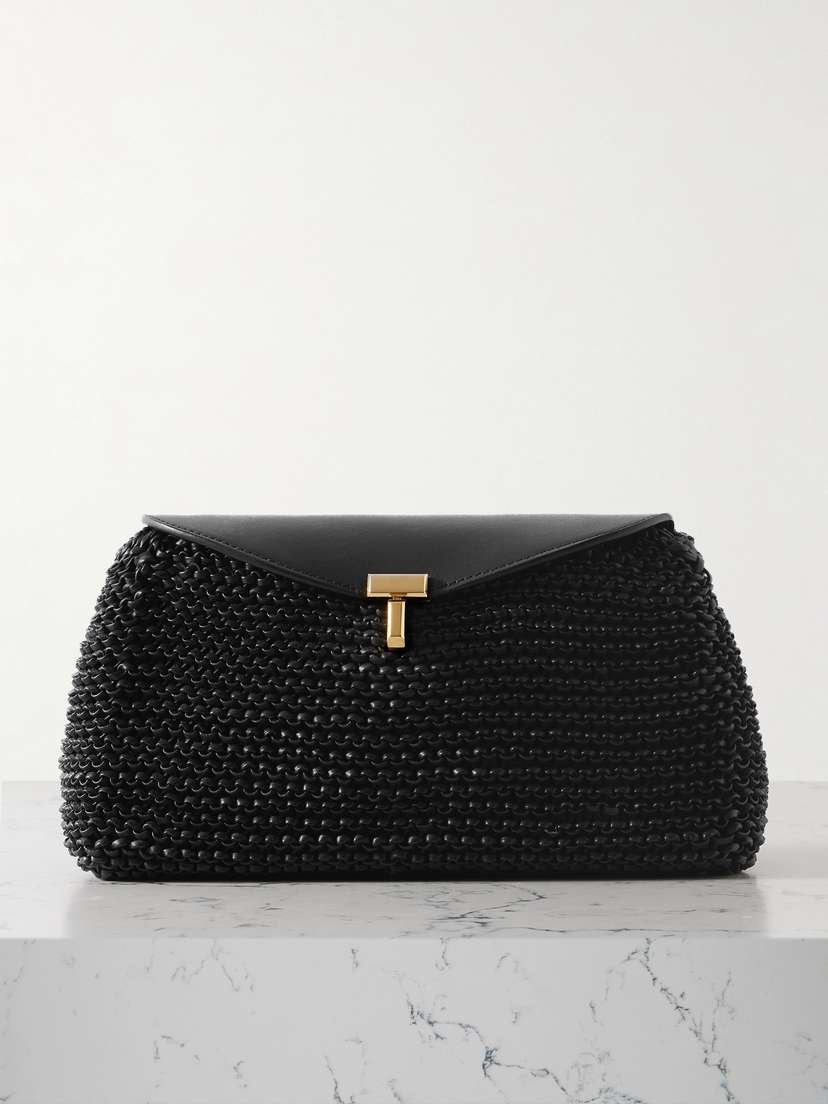 TOTEME T-lock Woven Leather Clutch