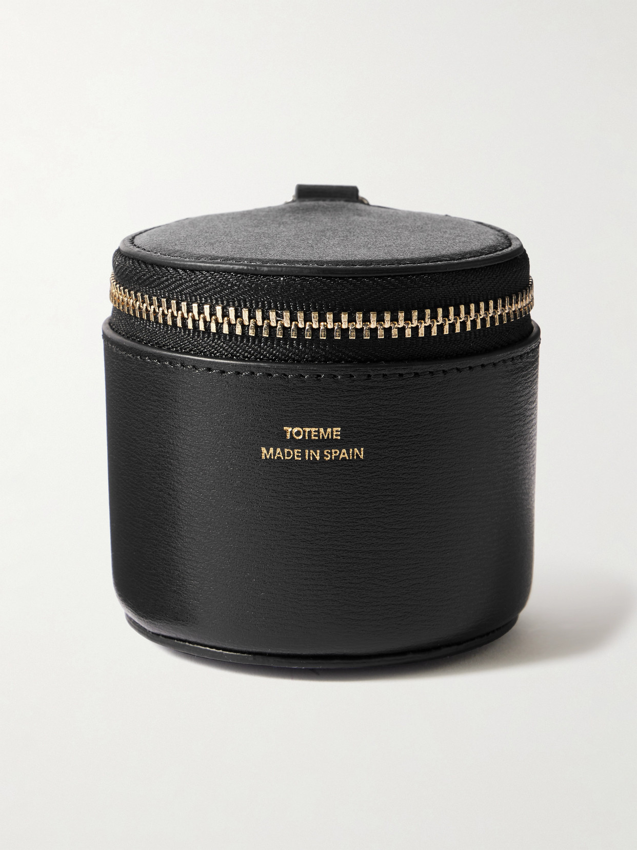Totême Textured-leather Jewelry Case In Black