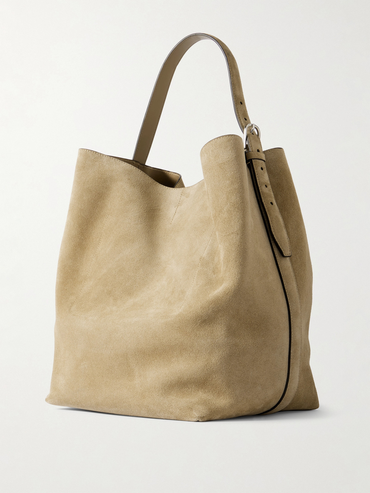 Totême Suede Tote In Neutrals