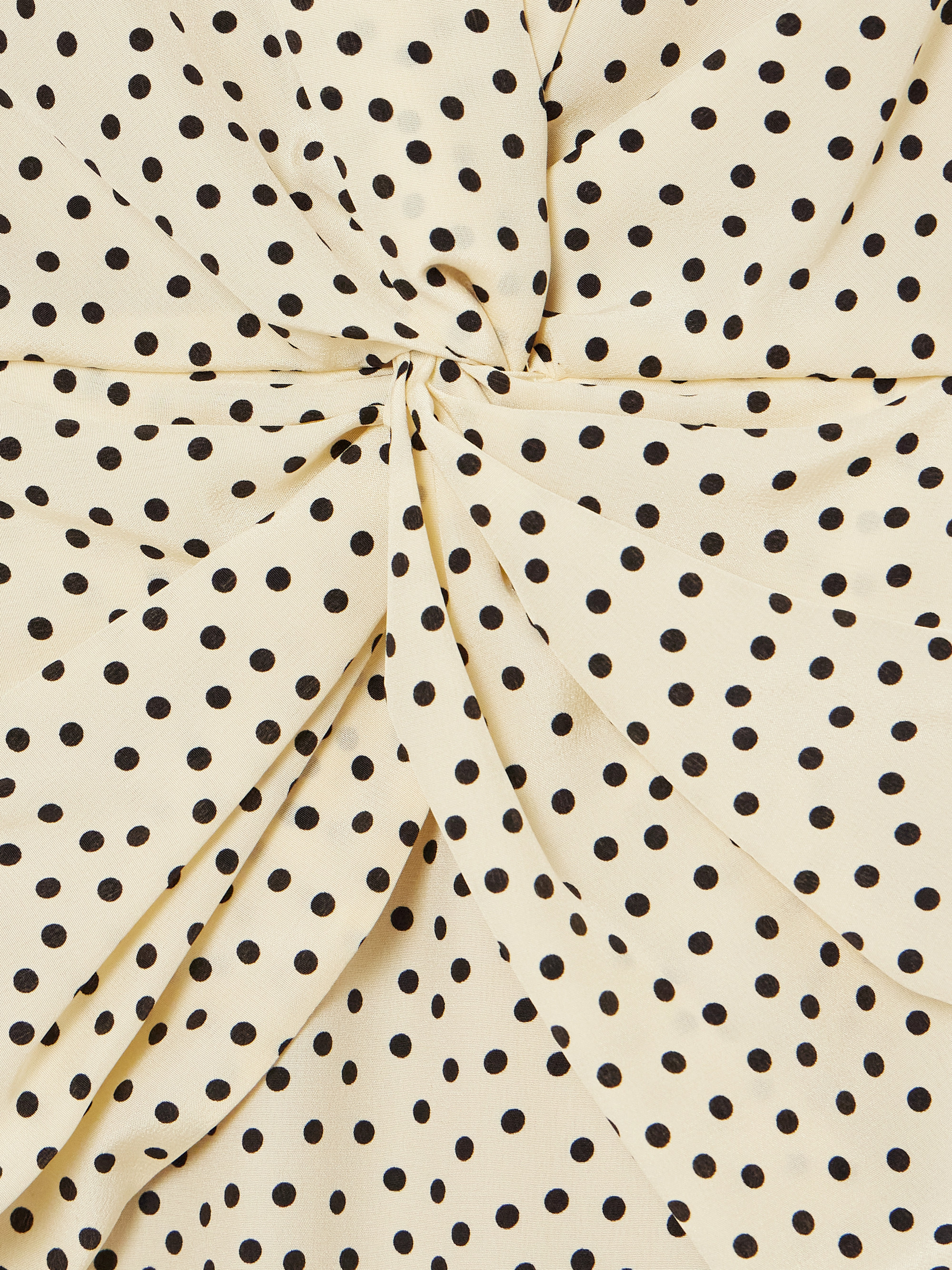 Alessandra Rich Twist-front gathered polka-dot silk midi dress