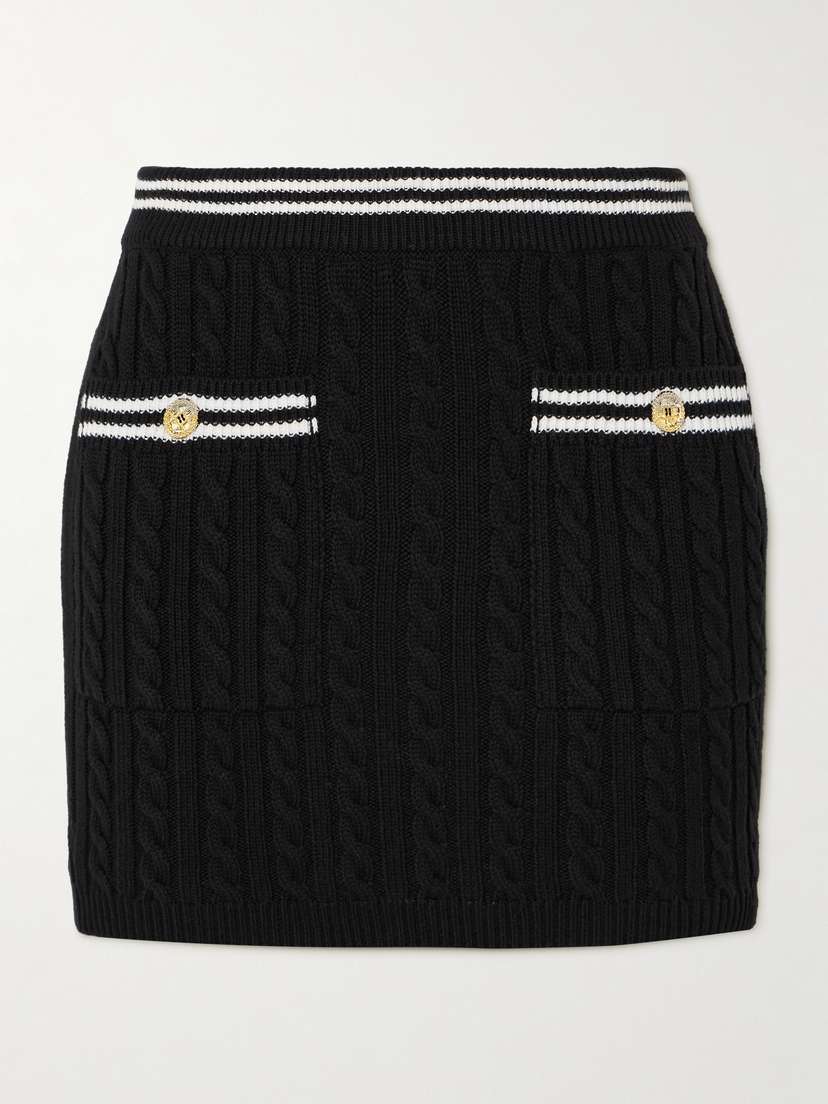 Alessandra Rich Cable-knit Cotton Mini Skirt