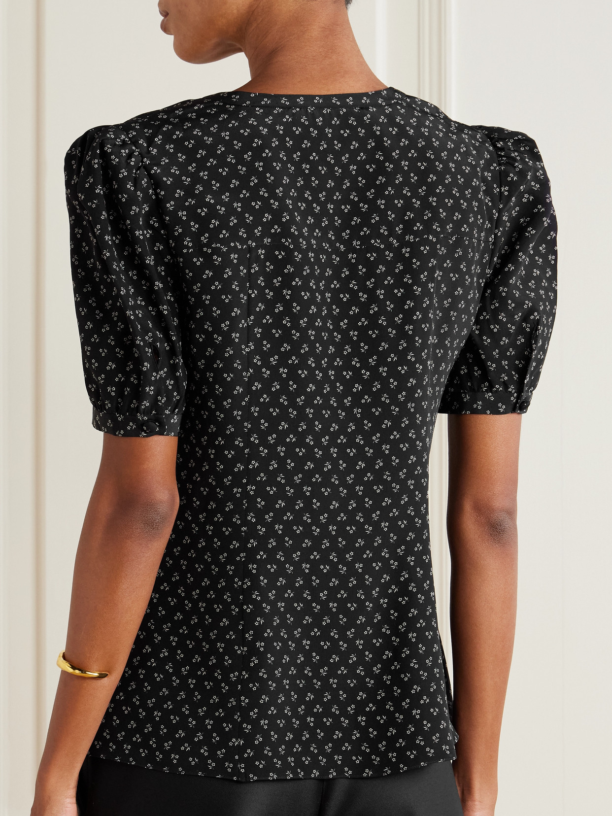 Bow-Detailed Floral-Print Blouse